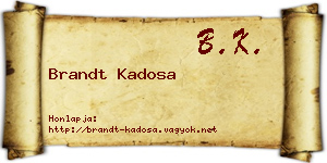 Brandt Kadosa névjegykártya